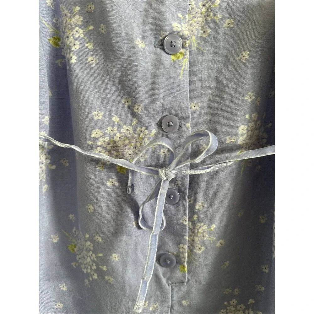 Vintage Gap Kids 1999 Size Medium 7-8 Girls Linen Blue Dress
